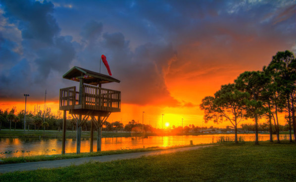 Okeeheelee Park at Sunset, site of the 1987 US Water Ski Nationals and US Open